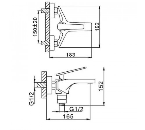 Смеситель для ванны Frap H57 F3257 Черный матовый Хром