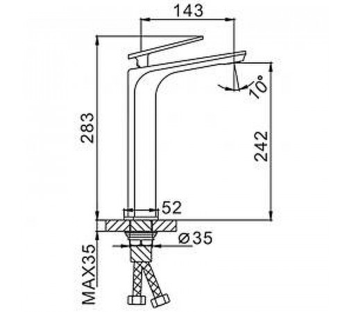 Смеситель для раковины Frap H57 F1057-2 Черный матовый Хром