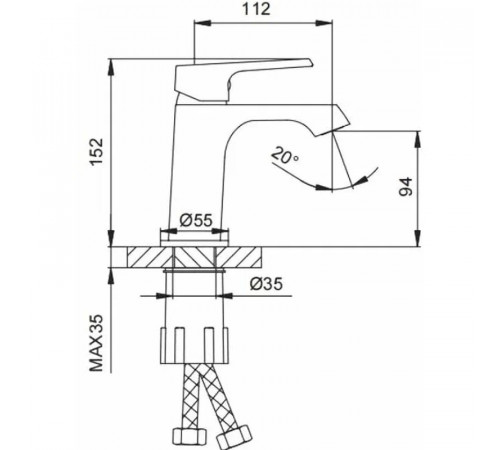 Смеситель для раковины Frap H71-6 F1071-6 Черный матовый