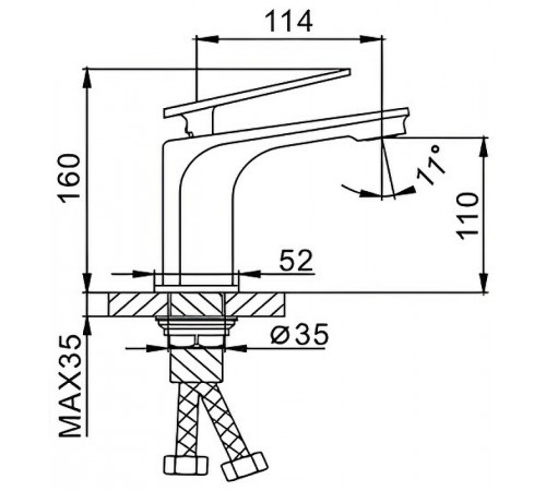 Смеситель для раковины Frap H58 F1058 Белый Хром