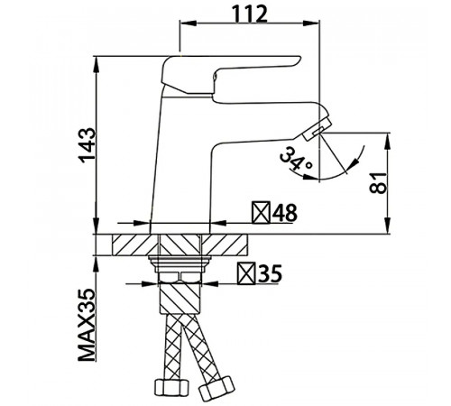 Смеситель для раковины Frap H17-6 F1017-6 Черный матовый