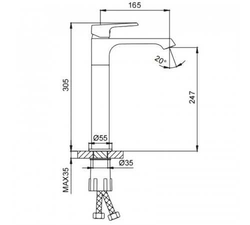 Смеситель для раковины Frap H71-9 F1071-29 Оружейная сталь