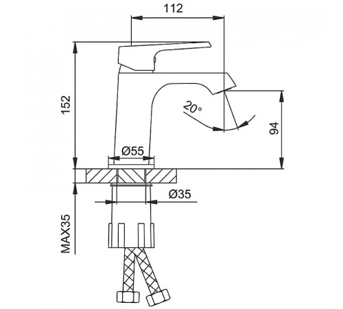 Смеситель для раковины Frap H71-9 F1071-9 Оружейная сталь