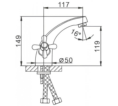 Смеситель для раковины Frap H25 F1025 Хром