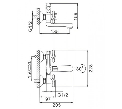 Смеситель для ванны Frap H25 F3025 Хром