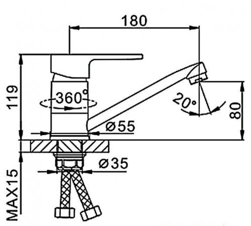 Смеситель для кухни Frap H30-4 F4530-4 Бронза