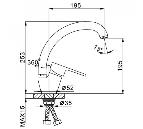 Смеситель для кухни Frap H30-4 F4130-4 Бронза