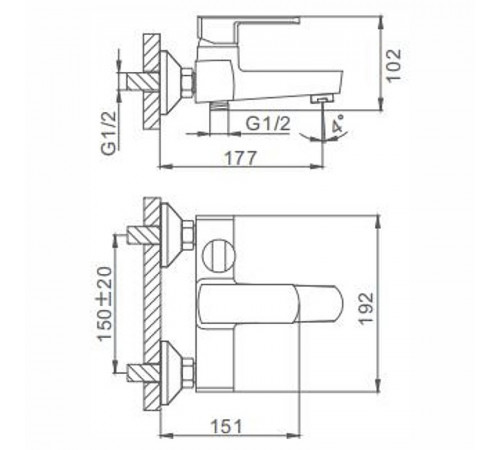 Смеситель для ванны Frap H73 F3273 Хром