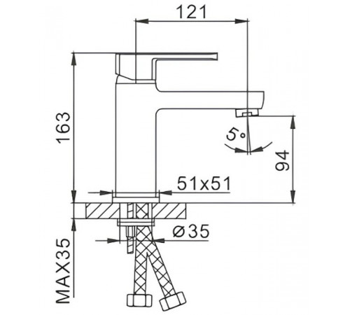 Смеситель для раковины Frap H73 F1073 Хром