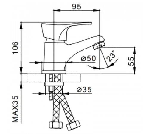 Смеситель для раковины Frap H14 F1014-B Хром