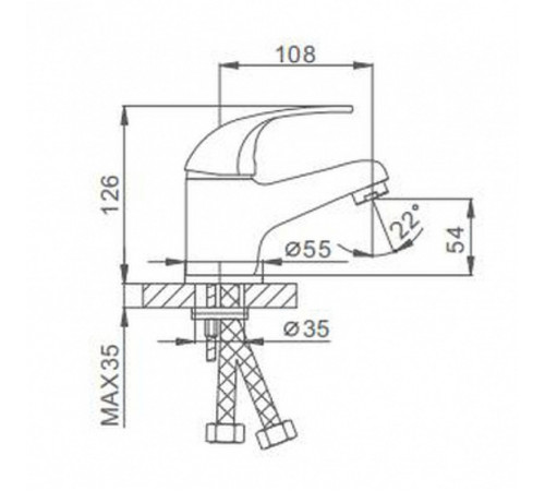 Смеситель для раковины Frap H02 F1002-B Хром