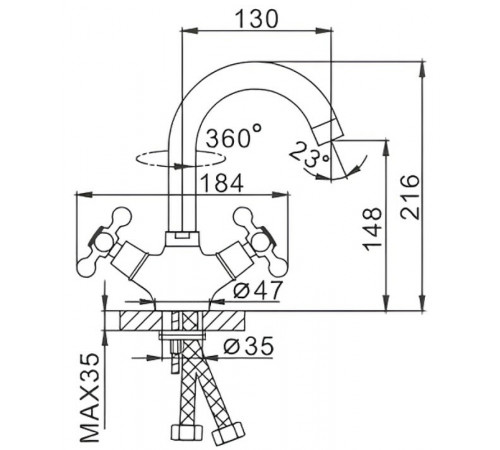 Смеситель для раковины Frap H19 F1319 Хром