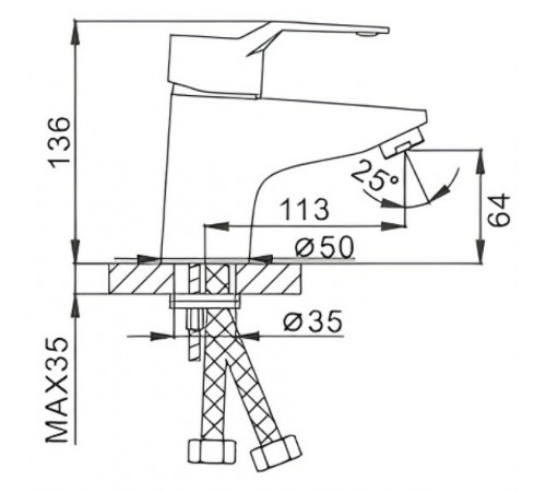 Смеситель для раковины Frap H63 F1063 Хром