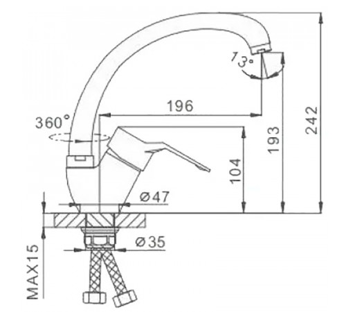 Смеситель для кухни Frap H63 F4163-2 Хром