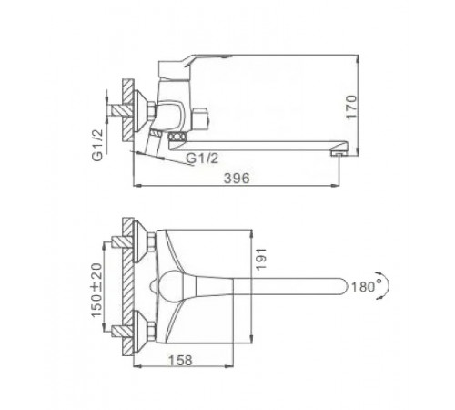 Смеситель для ванны Frap H63 F2263 универсальный Хром