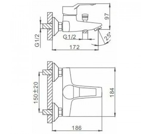 Смеситель для ванны Frap H63 F3063 Хром