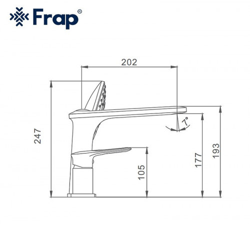 Смеситель на борт ванны Frap H49 F1149 Белый Хром