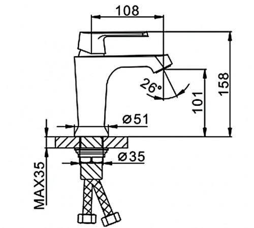 Смеситель для раковины Frap H31 F1031 Белый Хром