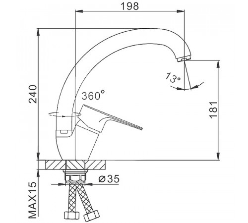 Смеситель для кухни Frap H702 F41702-B Хром