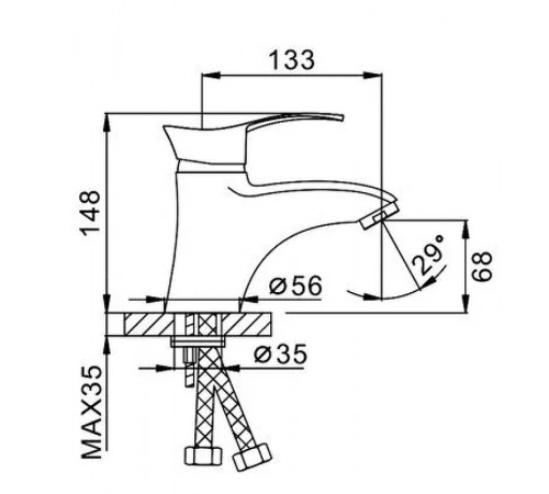 Смеситель для раковины Frap H01-1 F1001-1 Хром матовый