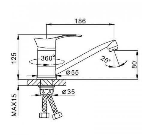 Смеситель для кухни Frap H01 F4501-2 Хром