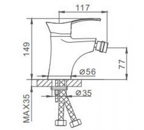 Смеситель для биде Frap H01 F5001 Хром