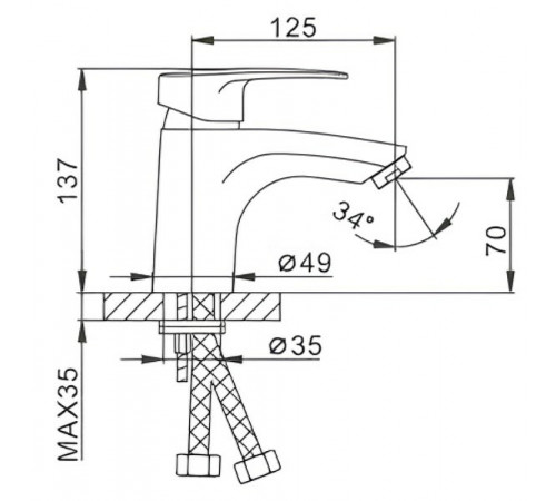 Смеситель для раковины Frap H66 F1066 Хром