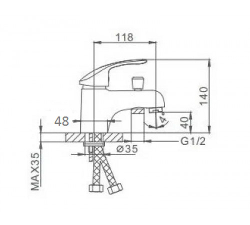 Смеситель для раковины Frap H21 F1221 Хром