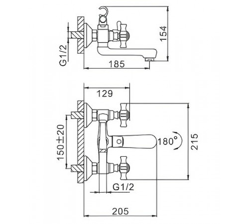 Смеситель для ванны Frap H24 F3024 Хром