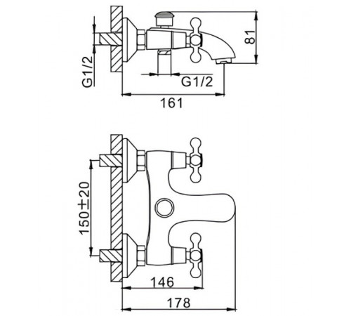 Смеситель для ванны Frap H19-4 F3019-4 Бронза