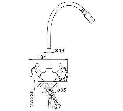 Смеситель для кухни Frap H19-4 F4319-4 Бронза