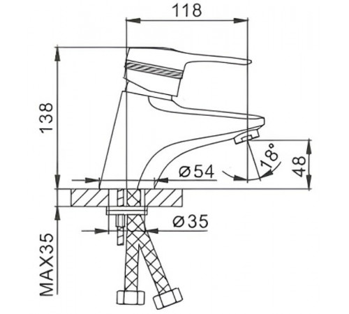 Смеситель для раковины Frap H56 F1056 Хром