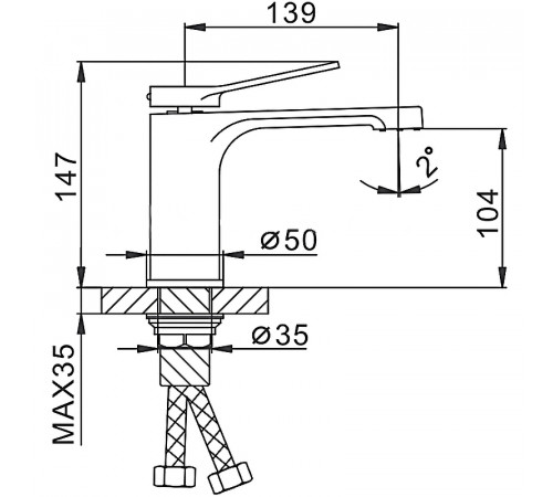 Смеситель для раковины Frap H45 F1045 Белый Хром