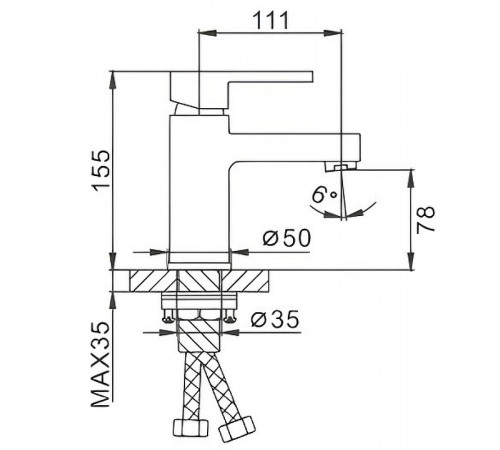 Смеситель для раковины Frap H72 F1072 Хром