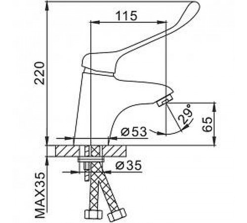 Смеситель для раковины Frap H54 F1054 Хром