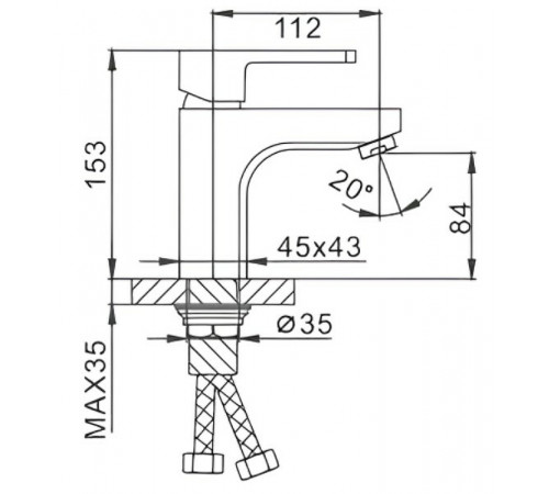 Смеситель для раковины Frap H64 F1064 Хром