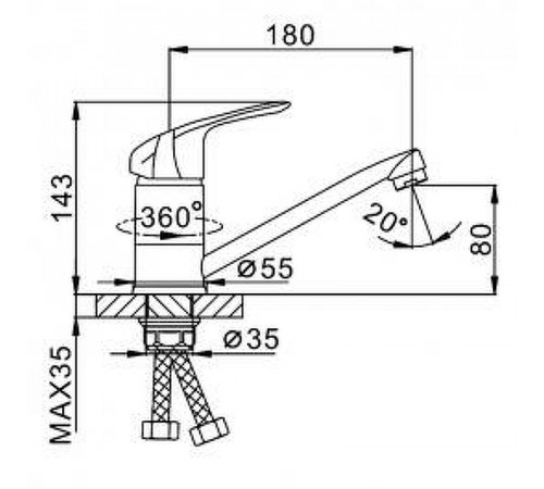 Смеситель для кухни Frap H05 F4505-2 Хром