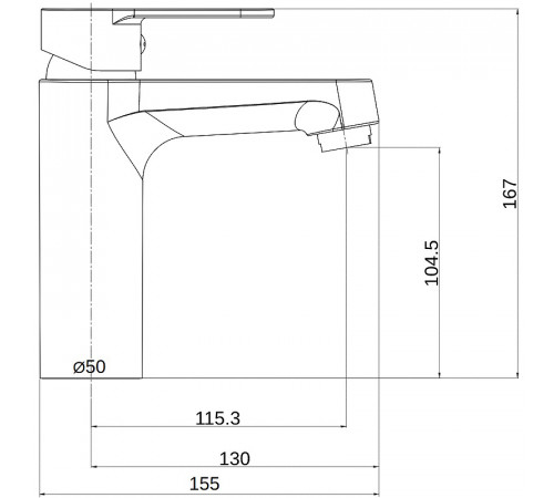 Смеситель для раковины Orange OneLife P07-021b Черный матовый