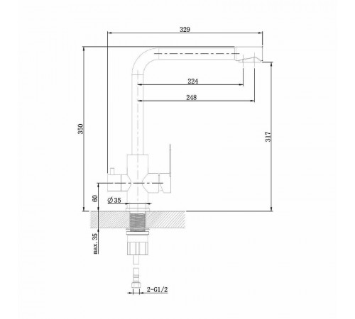 Смеситель для кухни Orange Steel M99-008b Черный