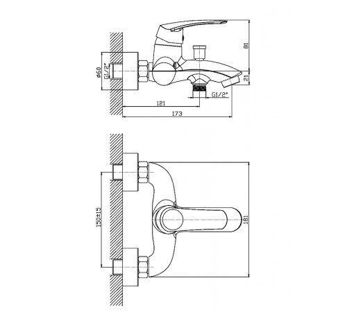 Смеситель для ванны Orange Alfi M18-100br Бронза