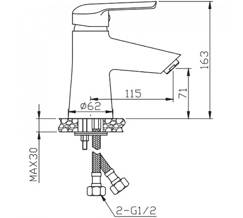 Смеситель для раковины Orange Tony M54-021Gr Графит