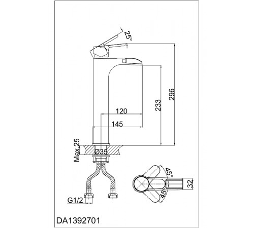 Смеситель для раковины D&K Rhein Marx DA1392701 Хром