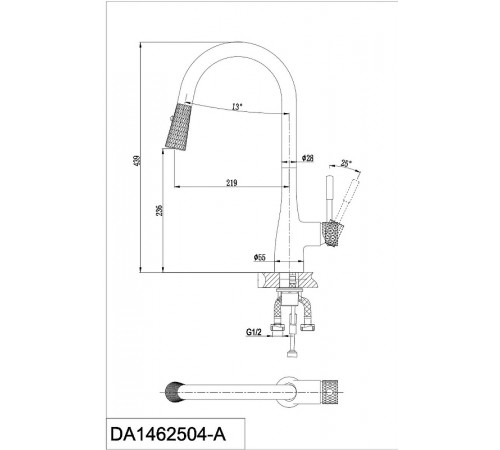 Смеситель для кухни D&K Rhein Schiller DA1462504A Хром Золото