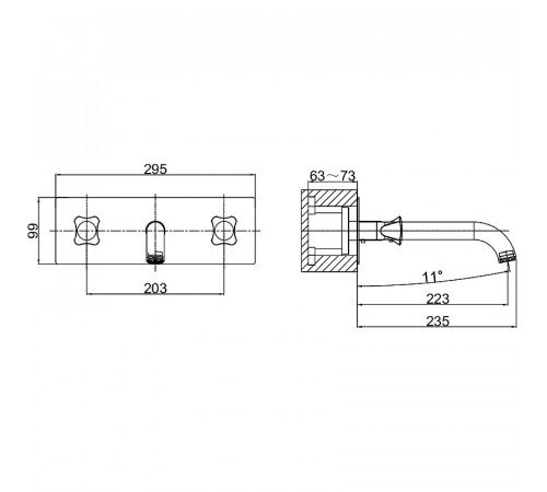 Смеситель для раковины D&K Grimm Hessen DA1384401 Хром