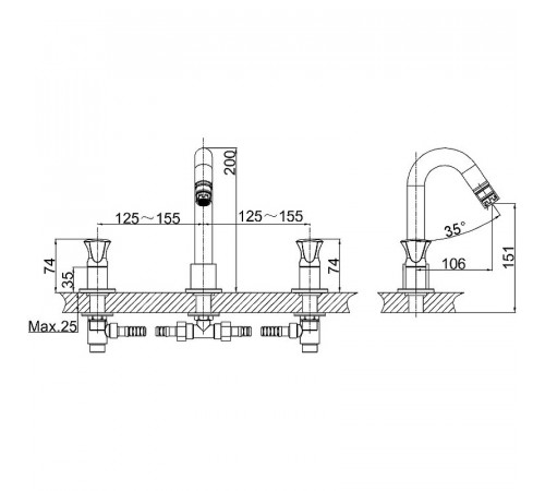 Смеситель для раковины D&K Grimm Hessen DA1384101 Хром