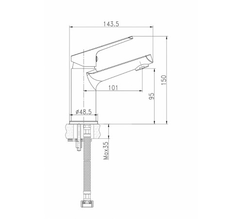 Смеситель для раковины Cersanit Flavis 63034 Хром