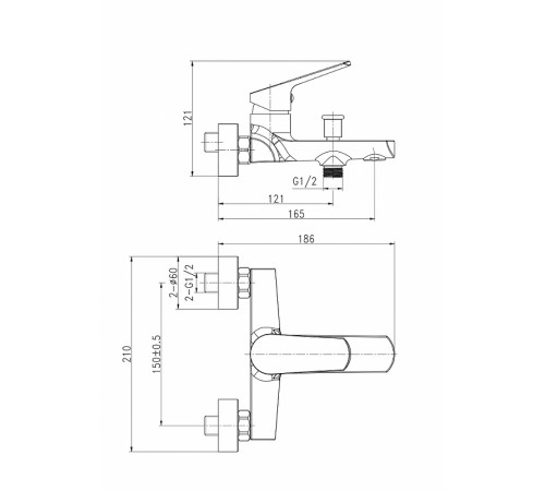 Смеситель для ванны Cersanit Flavis 63035 Хром