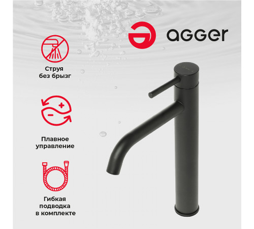 Смеситель для раковины Agger Zest A0712144 Черный матовый