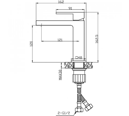 Смеситель для раковины Agger Great A2802144 Черный матовый