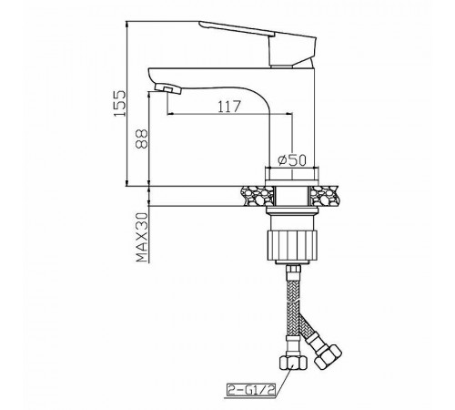 Смеситель для раковины Agger Brave A2302100 Хром